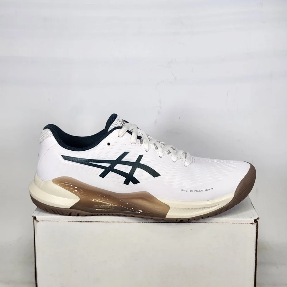 Asics Gel-Challenger 14 Tennis Shoes Men Size 7 White Saxon Green 1041A405-104